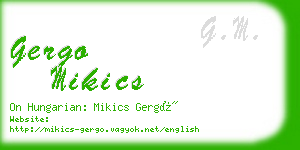 gergo mikics business card